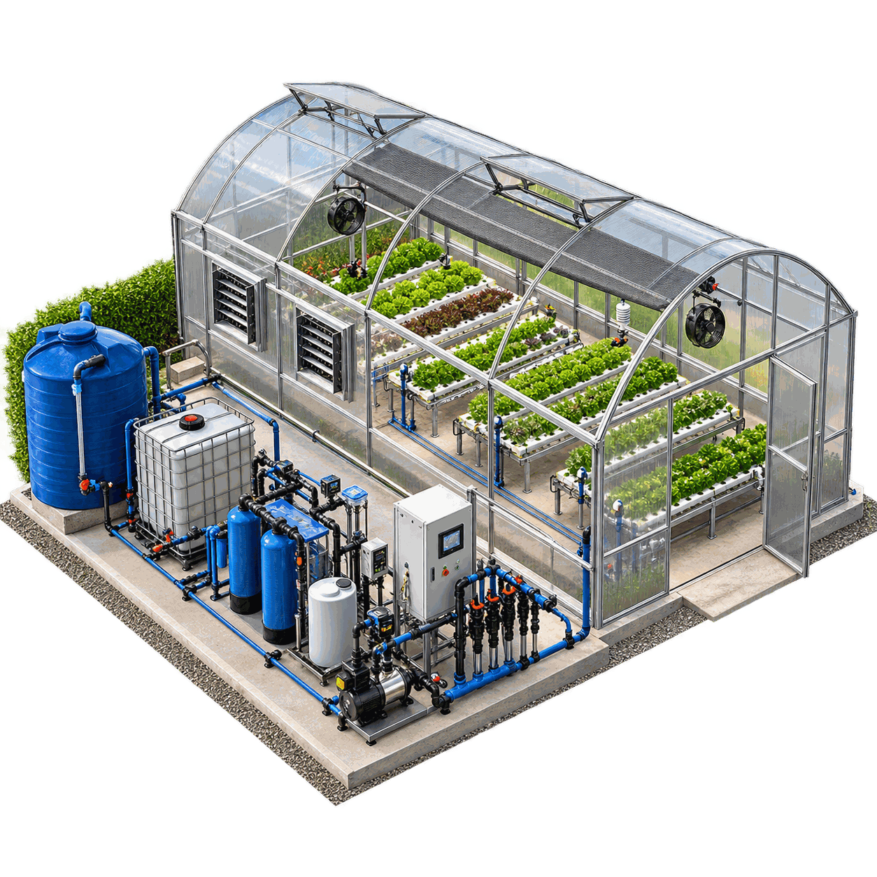 Greenhouse and water control system